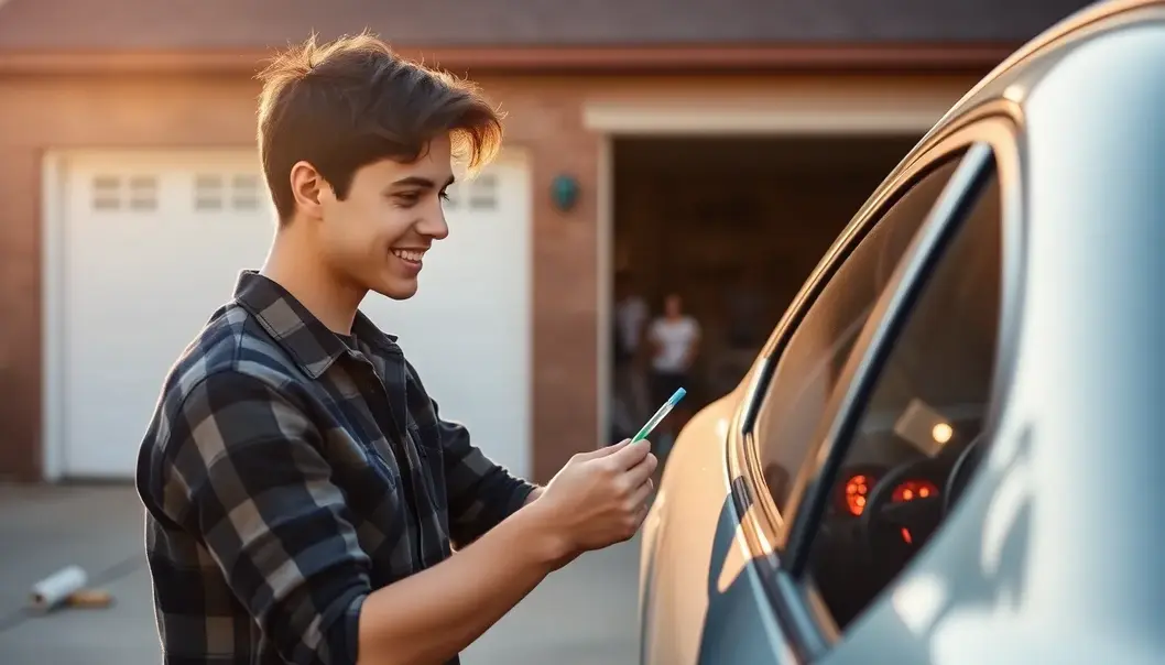 Car Maintenance 101: The Ultimate Beginner's Guide A young adult exploring their car’s maintenance manual.