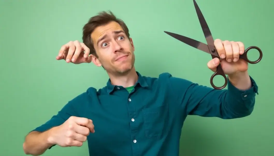 Left-handed student with smudged paper.